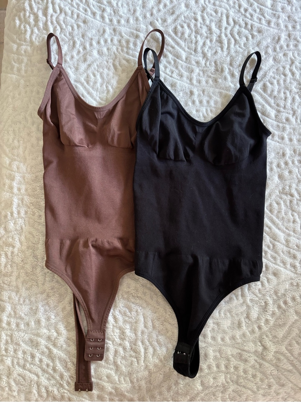 Women’s Scoop Neck Bodysuit – Black and Brown two pieces